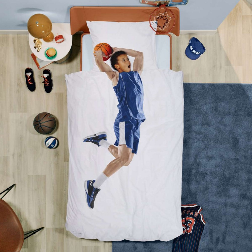 Basketball Star High Jump Bedding in Blue